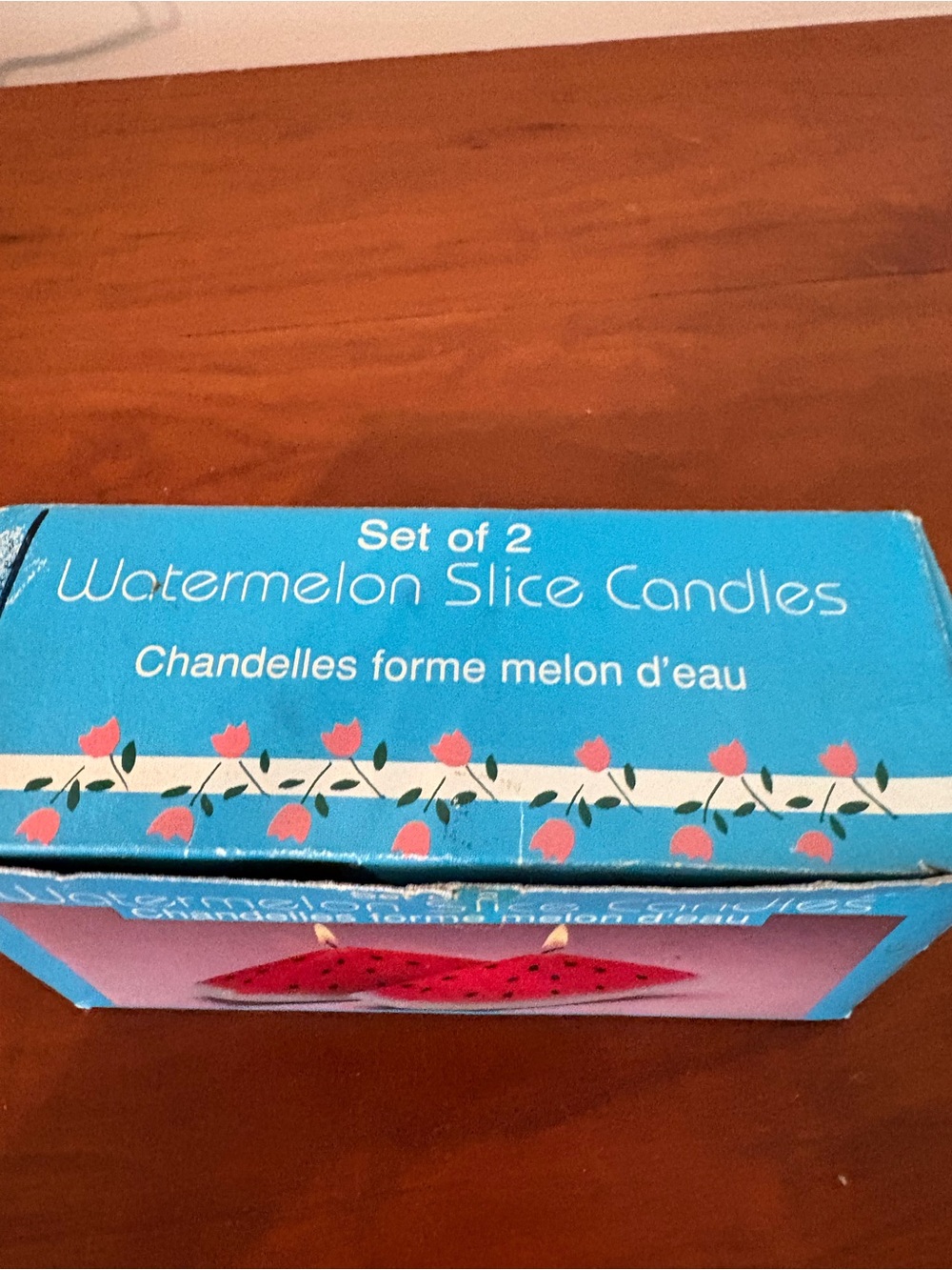 Vintage Watermelon Slice Candles Set of 2 Summer Decor NIB - Picture 4 of 8
